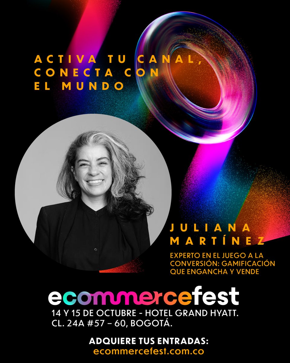 camcoelectronic's tweet image. 🎮¡Confirmada! Juliana Martínez en eCommerce Fest 2025
Nos hablará de:
“Del juego a la conversión: gamificación que engancha y vende”

Convierte la motivación en ventas: Gamifica, engancha y haz que tu cliente vuelva por más.

Más información aquí: hubs.la/Q03yRfyW0