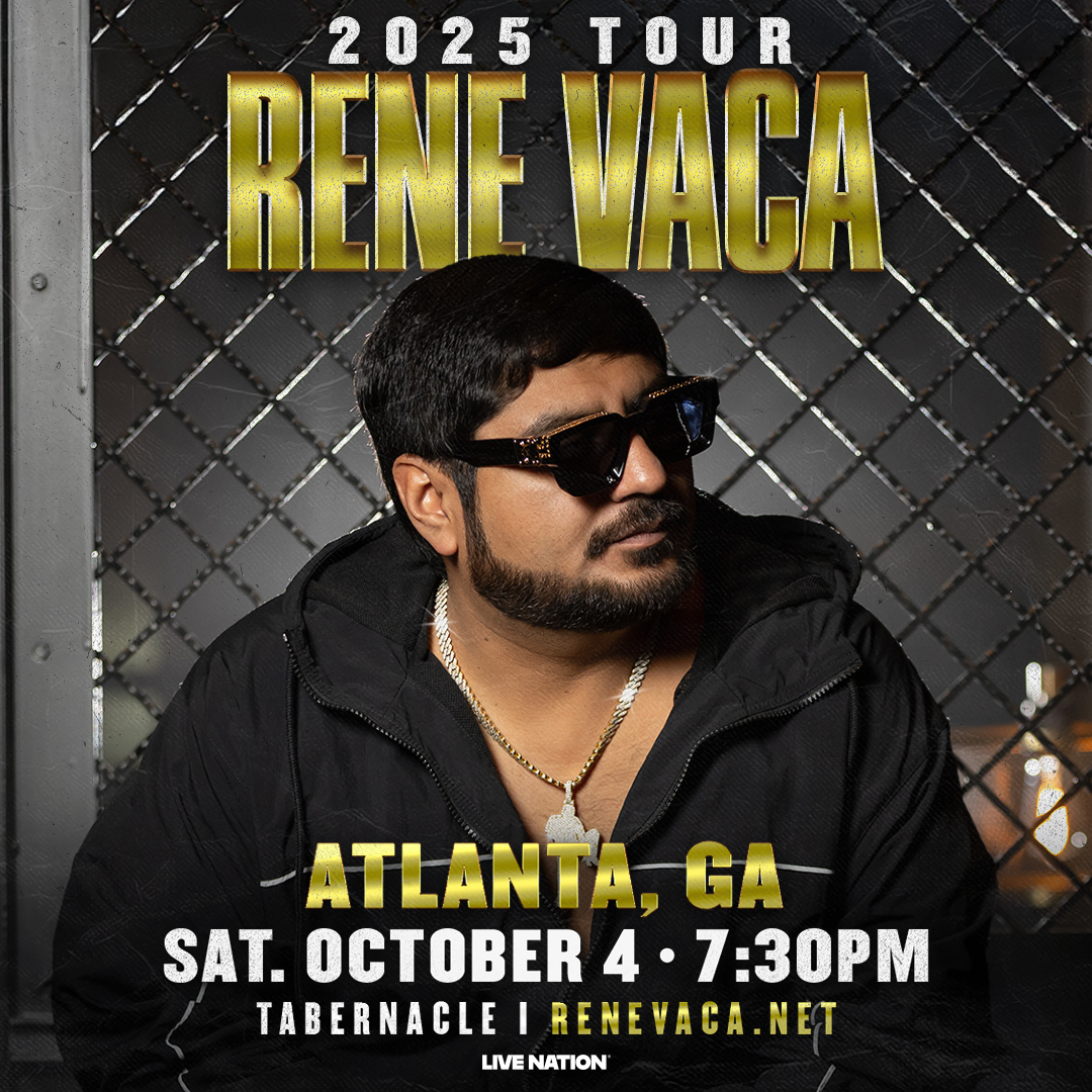 TabernacleATL's tweet image. 🎤 ON SALE NOW🎤 Rene Vaca at #TabernacleATL on Saturday, Oct 4! Get tickets at bit.ly/3J32NaL 🎫