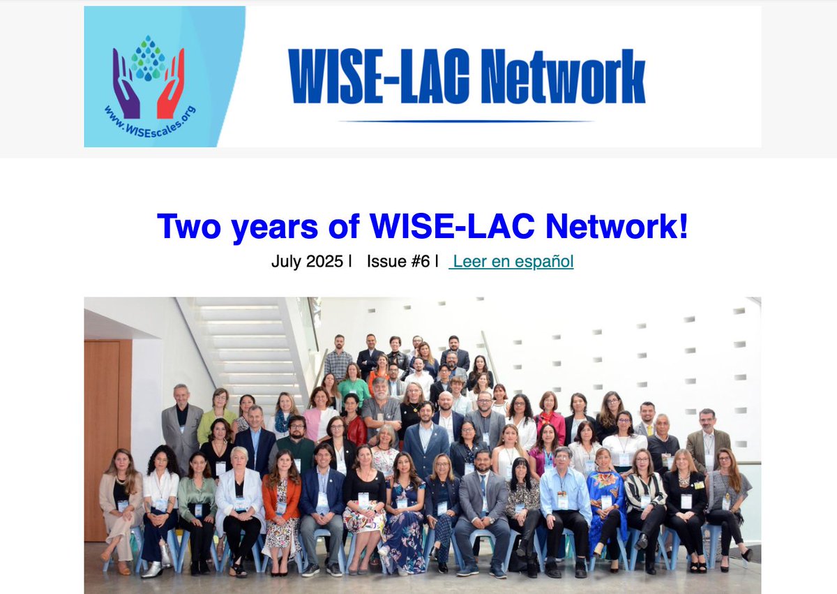 ProfSeraYoung's tweet image. We are thrilled to share the latest newsletter from the WISE-LAC Network, marking two incredible years of collaborative research and action to improve water security across Latin America and the Caribbean! 🥂 🎂
lnkd.in/eynZvU4V
Español: lnkd.in/eMJeskfF