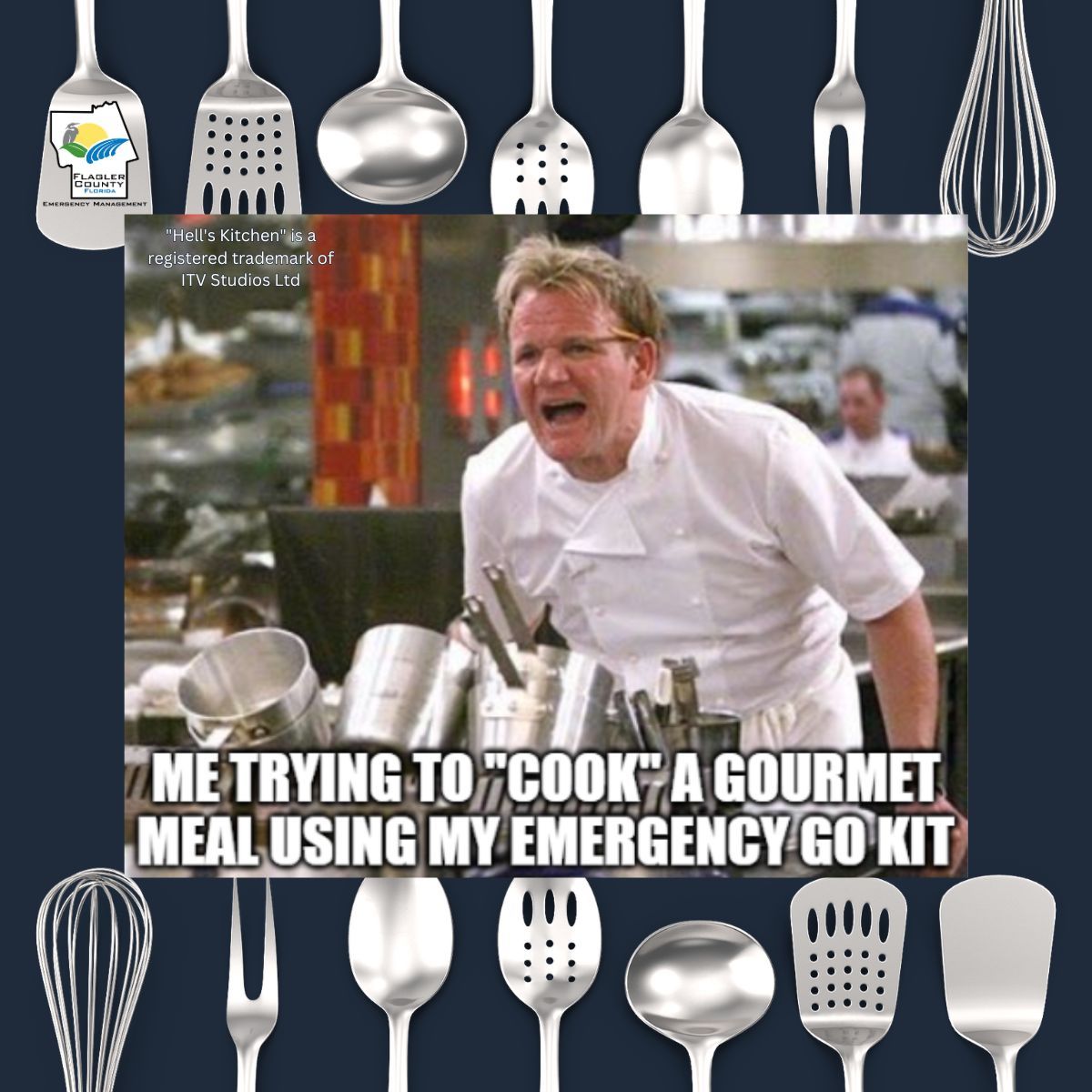 FlaglerEOC's tweet image. Me trying to โcookโ a gourmet meal using my emergency go kit ๐
๐ฝ๏ธ
Hereโs a quick go kit chili you can make:
๐ฅซ 1 can black beans
๐ฅซ 1 can kidney beans
๐ฅซ 1 can pinto beans
๐ฅซ 1 can tomato sauce
๐ฅซ 1 can diced tomatoes & green chilies
๐ถ๏ธ 1 packet chili seasoning