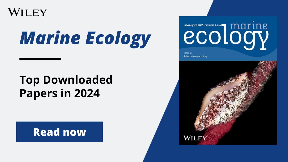WileyEcolEvol's tweet image. Stay current with the year's most impactful marine research.
Our 2024 collection of top downloaded papers from Marine Ecology is now available. See the studies leading the conversation in the marine science community worldwide.
🔗: ow.ly/3fr450Wv7JK
#MarineEcology
