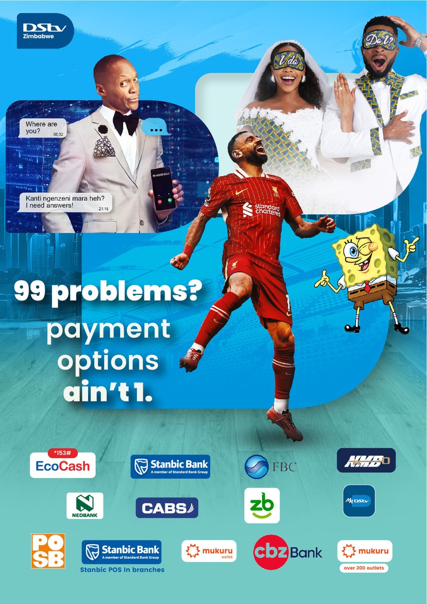 DStvZimbabwe (@dstvzimbabwe) on Twitter photo Hmm which payment platform to use, you have so many options. Pay your subscription today and don't miss out on the action! Hmm which payment platform to use, you have so many options. Pay your subscription today and don't miss out on the action!