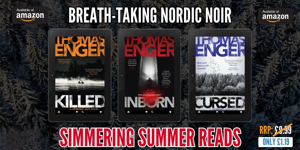 OrendaBooks's tweet photo. ☀️ Simmering #Summer #SALE☀️

Grab 3 breath-taking DARK #NordicNoir #Thrillers by @EngerThomas NOW!
📌#UK #Australia #NewZealand

#Killed: https://t.co/NDB8zhLnjJ  
#Cursed: https://t.co/zSMQuXQ4D2 
#Inborn: https://t.co/v4ZpWo8j43  

T K. Dickson

#BookTwitter #ScandiNoir https://t.co/Ulr92HQKYH