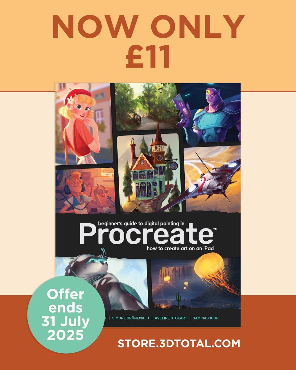 3dtotal's tweet image. Our biggest offer ever ends Thursday 31 July!
Don’t miss out, get the Beginner’s Guide to Digital Painting in Procreate or Fundamentals of Character Design HALF PRICE (or get them both!). Offer applies at checkout.