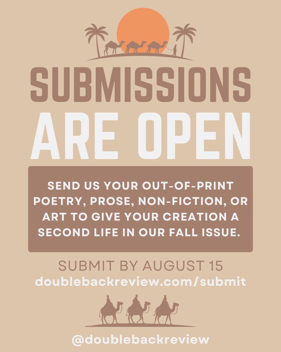 SundressPub's tweet image. Doubleback Review publishes previously published work from defunct journals—and they’re reading now for their October issue! doublebackreview.com