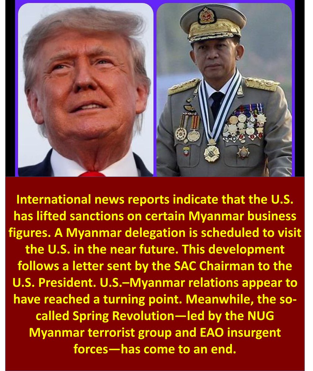 LauHonMeng's tweet image. U.S. Eases Sanctions as #Myanmar Ties Improve @POTUS @realDonaldTrump @VP @ViewsofMM22 #MyanmarFactCheck #WhatsHappeningInMyanmar @FoxNews @marcorubio @CNN