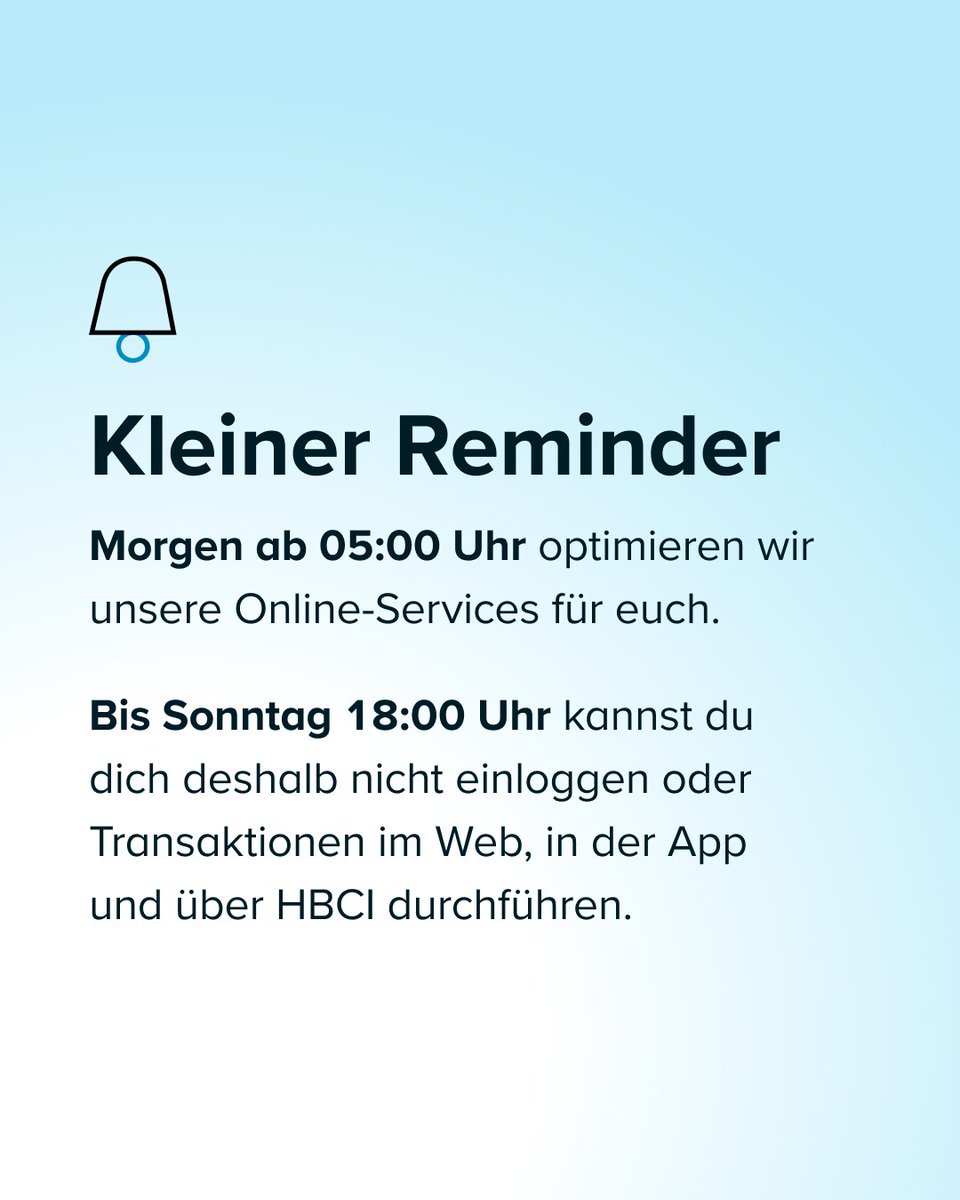 Kurzer Reminder zu den anstehenden Wartungsarbeiten morgen! 🔔