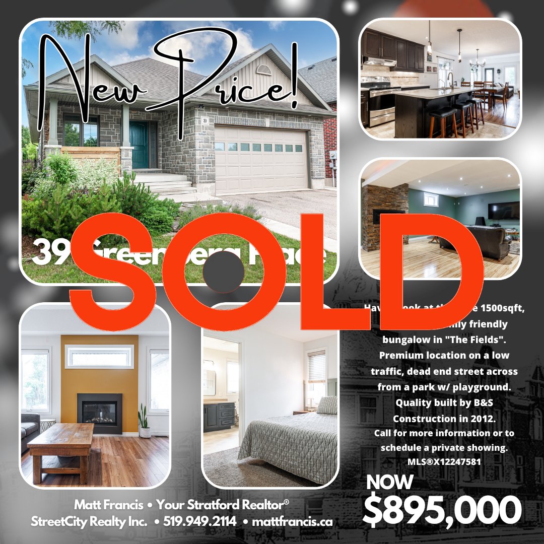 MattFrancisSC's tweet image. SOLD!  39 Greenberg Place Stratford, On 

#StratfordRealEstate #StratfordON #StreetCityStratford #REALTOR #SOLD