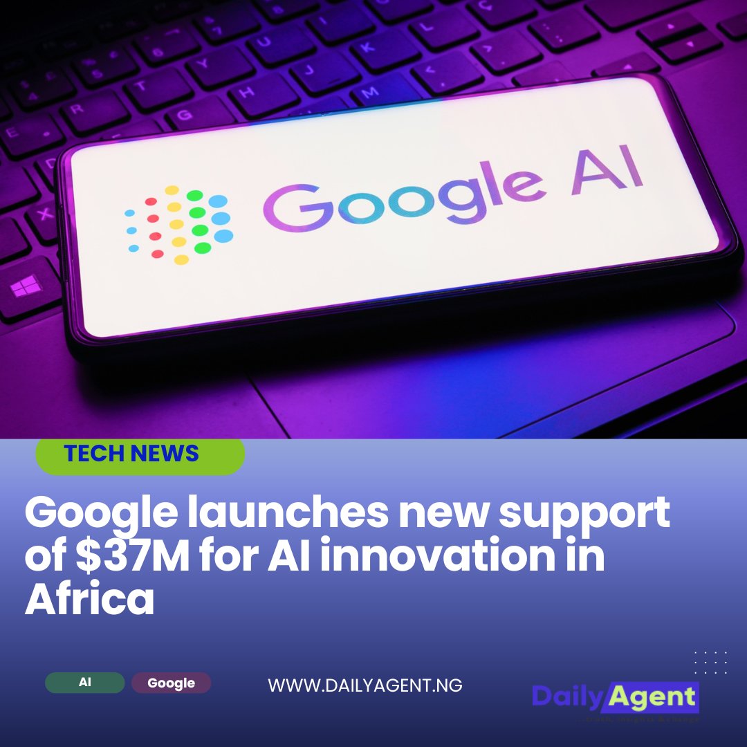 dailyagentng's tweet image. Google launches new support of $37M for AI innovation in Africa

Read more 
dailyagent.ng/2025/07/25/goo…