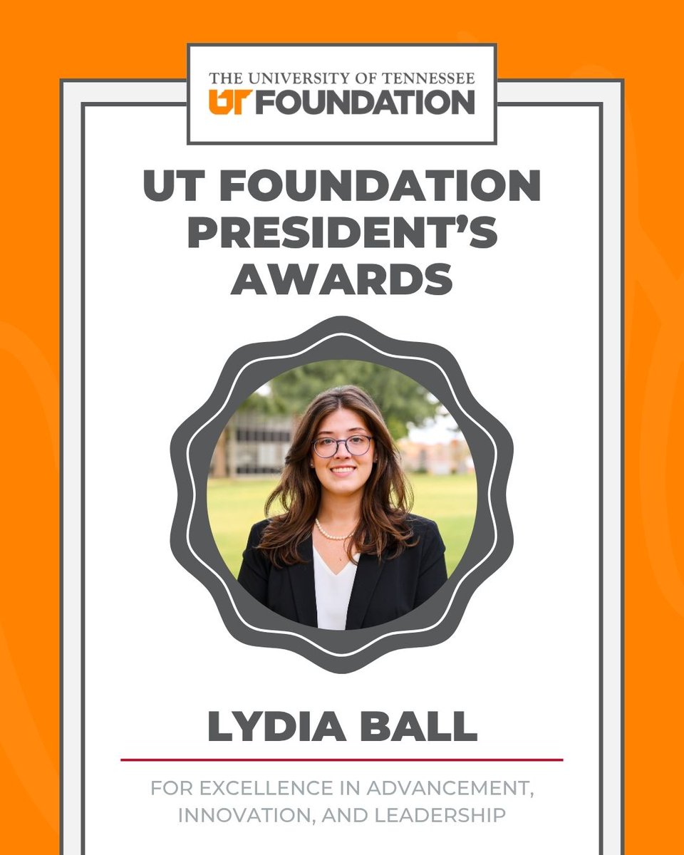 UT_Southern's tweet image. The University of Tennessee Southern proudly celebrates Lydia Ball, Assistant Director of Stewardship & Donor Relations, as a 2025 recipient of the UT Foundation President’s Award.
Read more: loom.ly/0ksIaMY