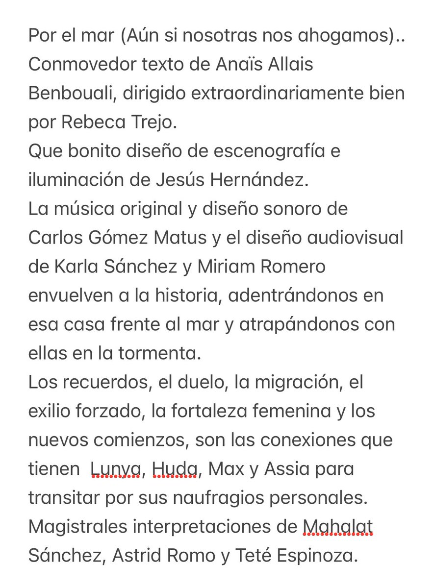 jorgeulisses's tweet photo. @lamaquinadtp #PorElMar
 “Hay que salvarse a una misma antes de salvar a los demás.”
Extraordinaria puesta en escena https://t.co/Lu5INWJOj4