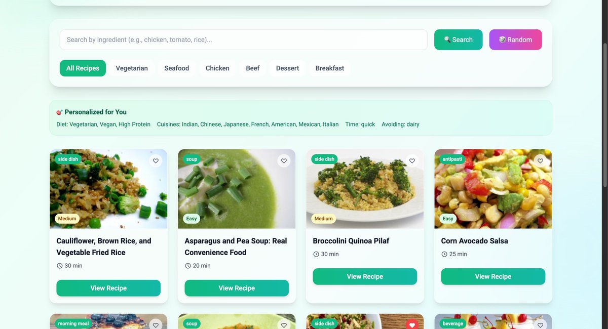 CodesKae's tweet image. DineFit can now take into count all the user&apos;s dietary preferences and suggest recipes accordingly! Now time for some final polishing before the first version can be shipped!!