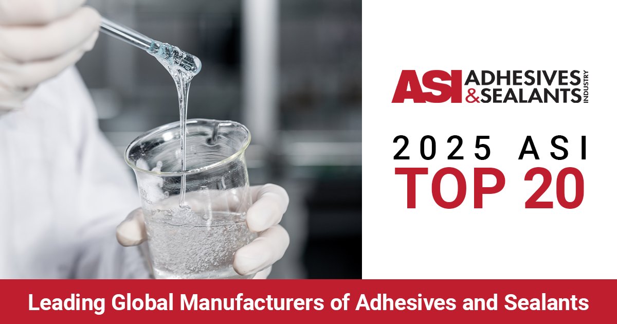 ASIMagazine's tweet image. See our 2025 top 20 Leading Global Adhesives and Sealants Manufacturers when you sign up! brnw.ch/21wUqxJ