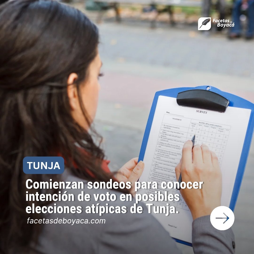 facetasdeboyaca's tweet image. Comienzan sondeos para conocer intención de voto en posibles elecciones atípicas de Tunja.
El Centro Nacional de Consultoría ha comenzado a realizar un sondeo de opinión en los hogares tunjanos, sobre la intención de voto en unas eventuales elecciones atípicas en Tunja.