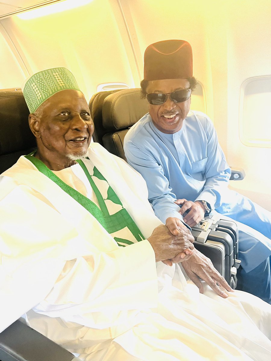 ShehuSani's tweet image. It’s a delight to meet Our 99 year old Elder Statesman,Alhaji Tanko Yakasai in a flight looking healthy and hearty.I wonder how someone would live so long and fitted while younger people nowadays look so tired in their 40s.Wishing him many more years of good health.