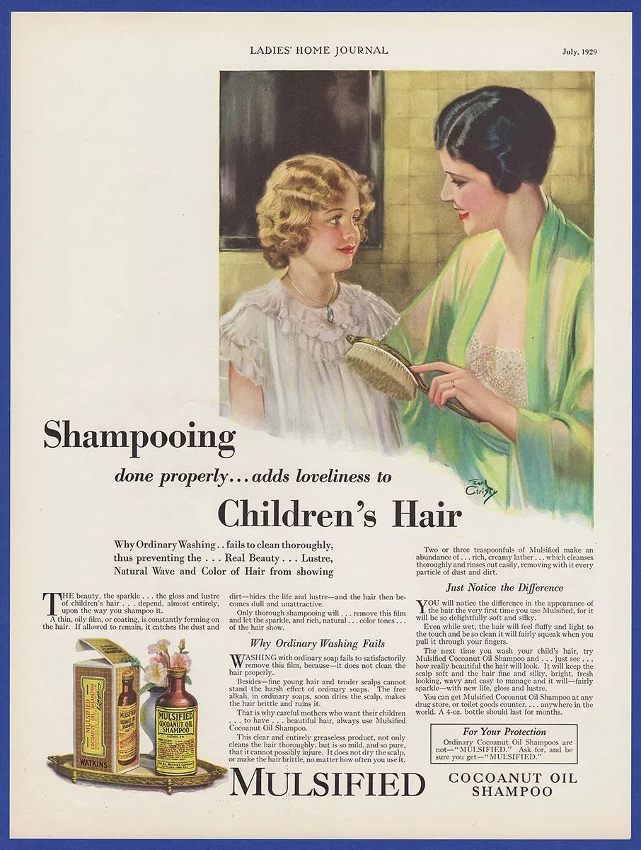 HeistingHistory's tweet image. An advertisement from January 28, 1924, promotes Mulsified Cocoanut Oil Shampoo for the proper way to care for your hair. The "Shampoo" industry today is a total Sham.