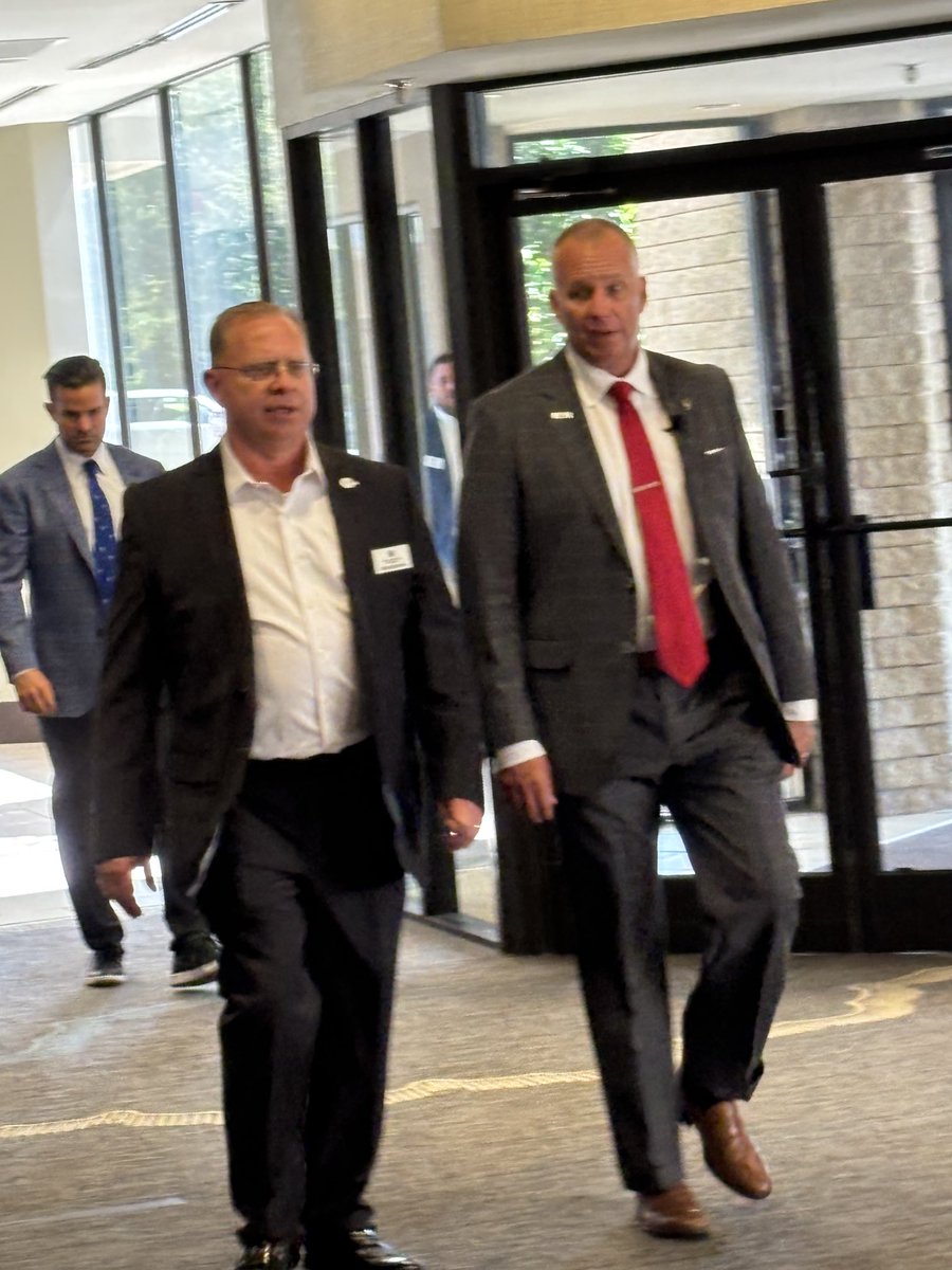 NCStateRivals's tweet image. NC State coach Dave Doeren arrives at Pigskin Preview: