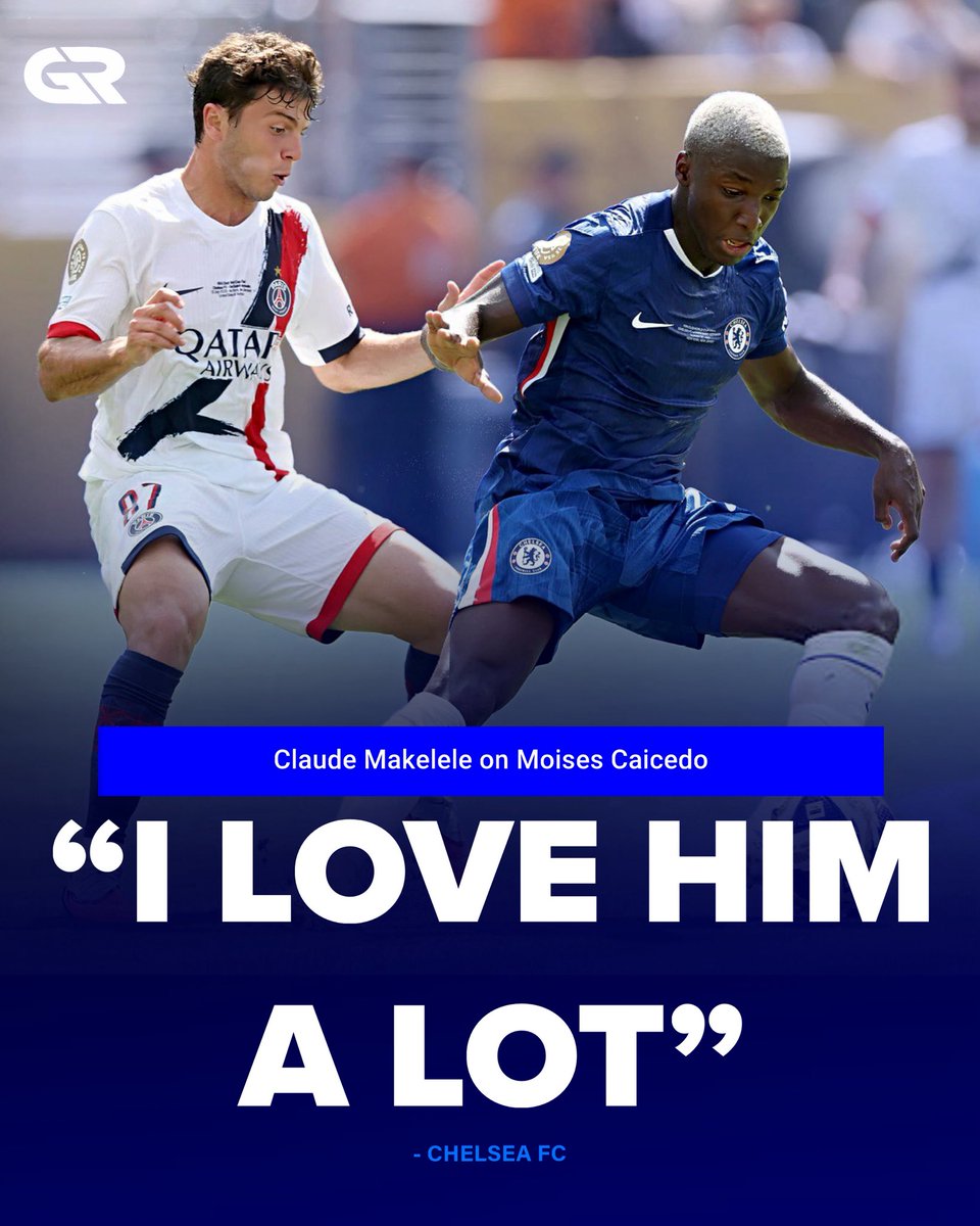 GoalrushCFC's tweet image. ⚽️🚨 Claude Makelele on Moises Caicedo: “I love him a lot, because when he started at Chelsea we talked together, and he was happy to come to Chelsea for his own story. He didn’t want to be compared to me, he wanted to do the ‘Caicedo role’." (Chelsea FC)