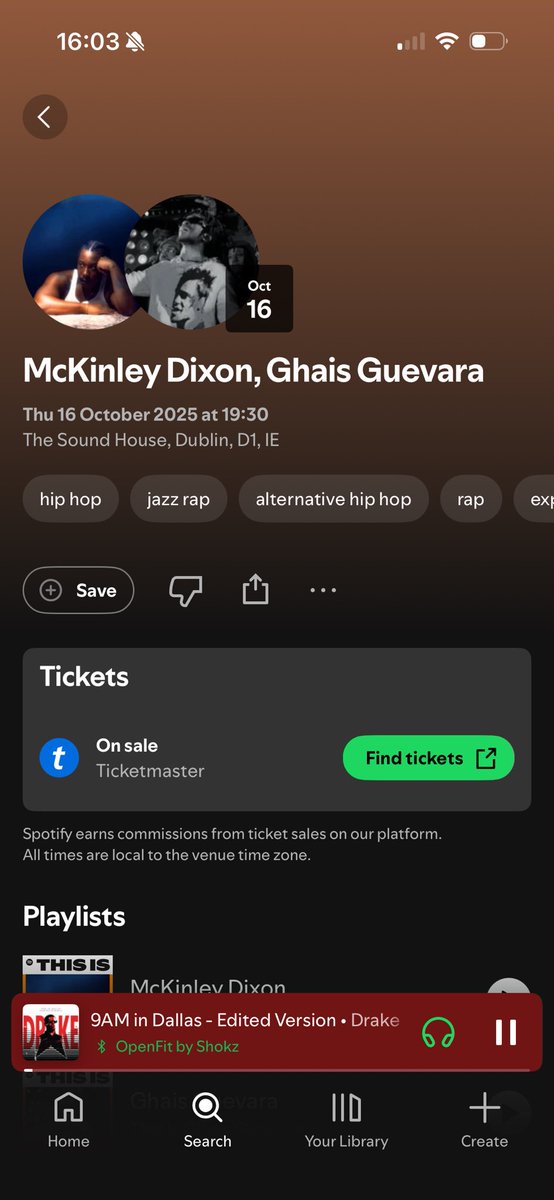 Ruairi53277's tweet image. I was so excited to see McKinley Dixon playing near me, then I find out it’s a strictly 18s venue. Then seeing Ghais guevara is with him 😣 Please put me on a special guest list to get in at 16 🙏