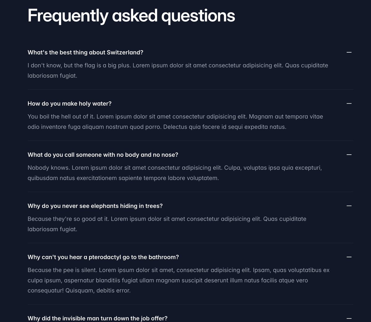 The <a href="/tailwindcss/">Tailwind CSS</a> website has humor! 😛