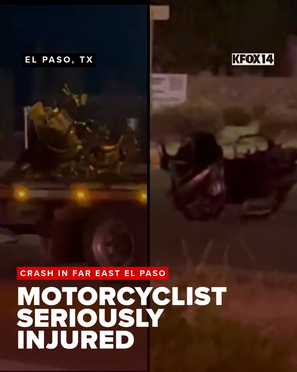 KFOX14's tweet image. 🚨A motorcyclist was hospitalized with serious injuries following a crash at Pebble Hills and Joe Battle in Far East El Paso Thursday night. 📷: KINT kfoxtv.com/news/local/mot…