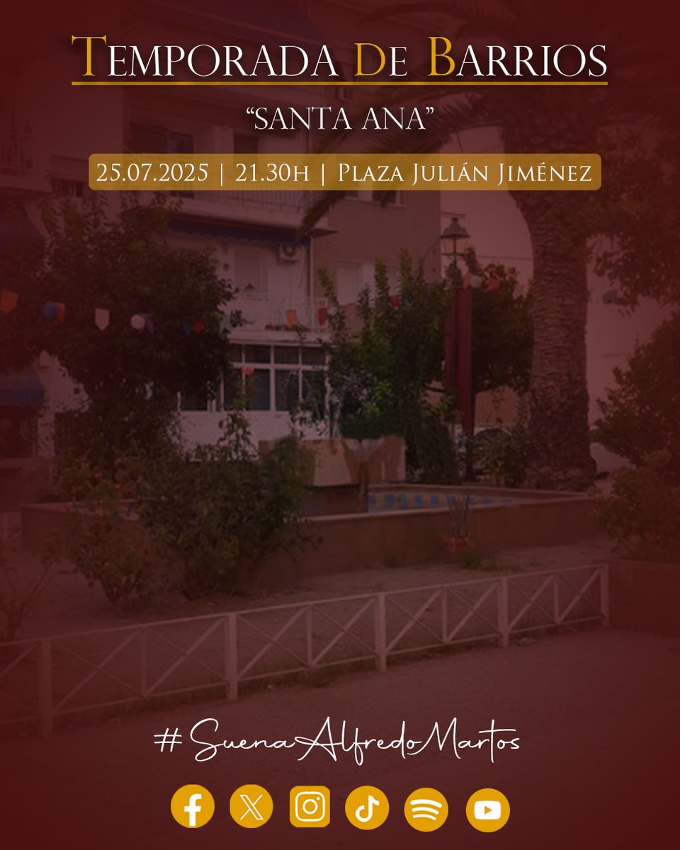 ACM Alfredo Martos (@alfredo_martos) on Twitter photo ยกSeguimos con nuestra ๐๐๐ฆ๐ฉ๐จ๐ซ๐๐๐ ๐๐ ๐๐๐ซ๐ซ๐ข๐จ๐ฌ!
Hoy estaremos en la barriada de โ๐๐๐ง๐ญ๐ ๐๐ง๐โ acompaรฑando a sus vecinos ofreciendo un concierto en la ๐๐ฅ๐๐ณ๐ ๐๐ฎ๐ฅ๐ข๐ฬ๐ง ๐๐ข๐ฆ๐ฬ๐ง๐๐ณ a partir de las ๐๐:๐๐๐ก.
#SuenaAlfredoMartos #BMAM ยกSeguimos con nuestra ๐๐๐ฆ๐ฉ๐จ๐ซ๐๐๐ ๐๐ ๐๐๐ซ๐ซ๐ข๐จ๐ฌ!
Hoy estaremos en la barriada de โ๐๐๐ง๐ญ๐ ๐๐ง๐โ acompaรฑando a sus vecinos ofreciendo un concierto en la ๐๐ฅ๐๐ณ๐ ๐๐ฎ๐ฅ๐ข๐ฬ๐ง ๐๐ข๐ฆ๐ฬ๐ง๐๐ณ a partir de las ๐๐:๐๐๐ก.
#SuenaAlfredoMartos #BMAM