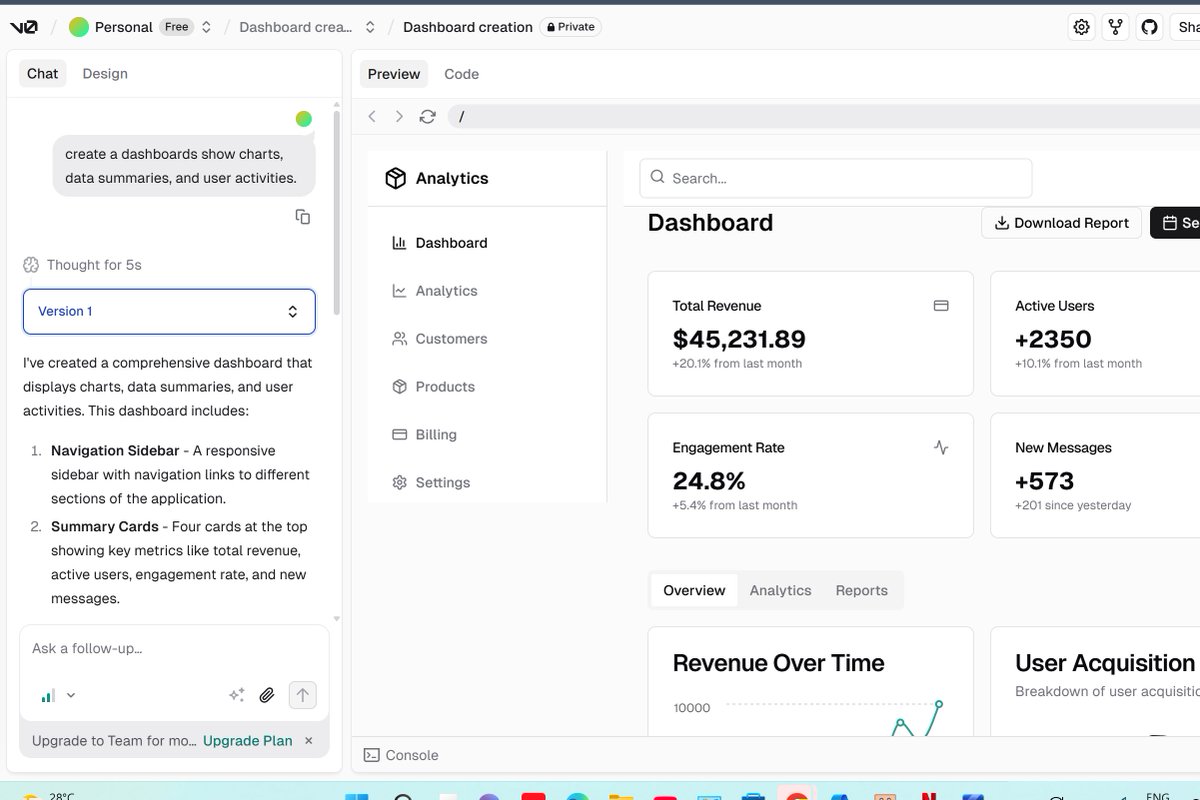 Advantage94's tweet photo. Explored AI app-generating tools. Used #V0 to build an auto-email responder app and a dashboard for easy business activities. 
@alx_africa #ALX_AiSK @lowercase_life https://t.co/1yzhxqRK0c