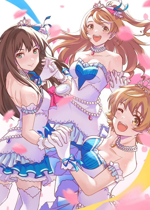 Thank you, Idolmaster I got to draw the Cinderella Girls trio for the #アイマス20周年イヤー #アイドルマスター #アイマス20周年おめでとう #idolmaster20thzine