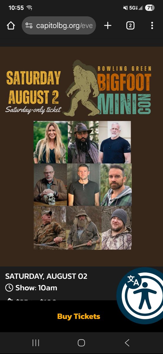 BruceConspiracy's tweet image. Dr. Mireya Mayor @mireyamayor invited us to this Bigfoot Mini-Con at Bowling Green, Ky., on August 2. Who else is going? capitolbg.org/event/2nd-annu…
#bigfoot #cryptids