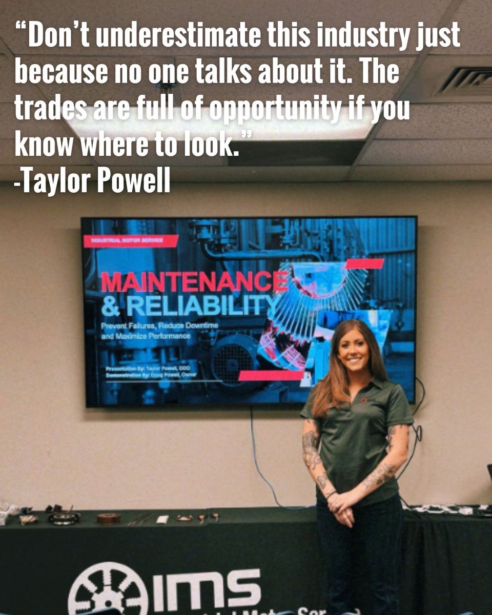 EmpoweringPumps's tweet image. Meet our Industry Person of the Week: Taylor Powell
As COO of Industrial Motor Service Inc., Taylor Powell never expected to follow in her father’s footsteps—but the work ethic he modeled left a lasting impact.
From motor winding to company leadership, her family’s story is…