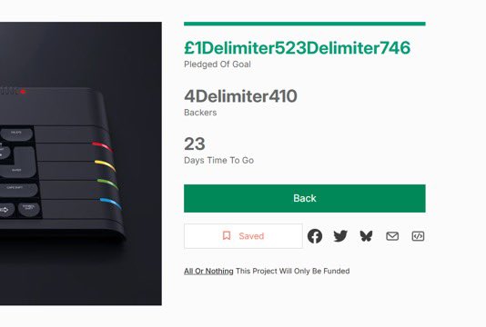 ZXSpectrumNext's tweet image. When even @Kickstarter admits the Next’s doing awesome!