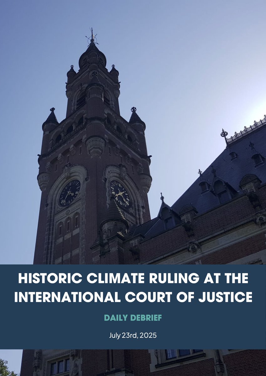 1/7. 📢IMPORTANT DEBRIEF 📢: Looking for top line takeaways 🎯 from the International Court of Justice’s (<a href="/CIJ_ICJ/">CIJ_ICJ</a> )⚖️ historic Advisory Opinion (#ICJAO) on the obligations of states in respect to #ClimateChange? 🤔

🔗Read this de-brief: ciel.org/wp-content/upl…