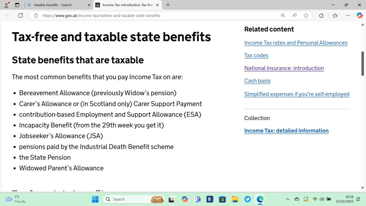 westerby1's tweet image. It has been a contribution- based benefit since the 1946 national insurance act, so it's not a new definition. And it isn't the only benefit which counts as income for tax purposes, look👇 You can block me, but facts are STILL facts!