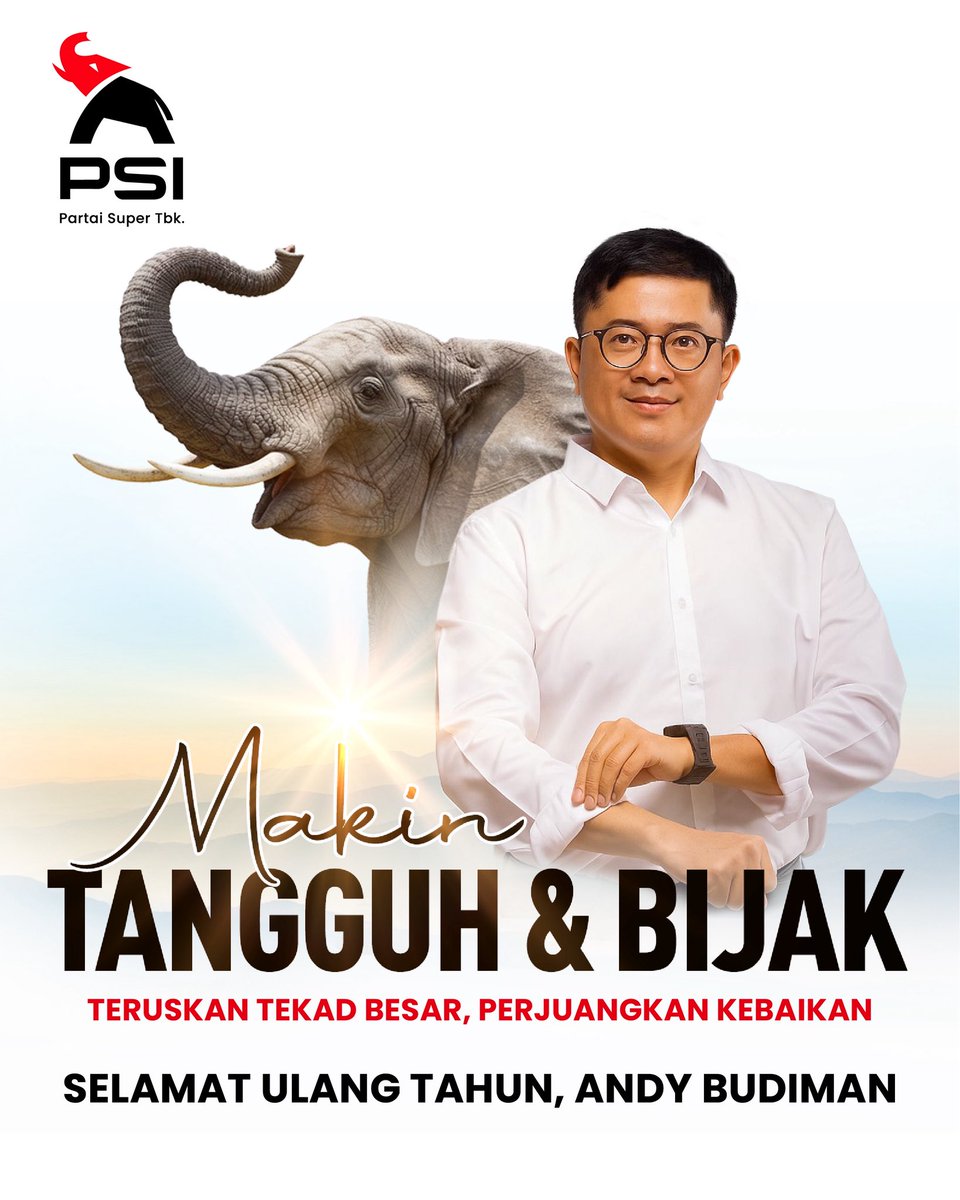 Happy birthday, Mas Waketum Andy Budiman 🥳

Semoga selalu diberkahi kesehatan dan ketajaman, makin semangat meraih cita-cita besar.   

Terus berbuat yang terbaik untuk negeri, terus menjadi inspirasi 💫 

#AndyBudiman
#HBDAndyBudiman
#SemangatPSI
#IndonesiaMaju
#PSI