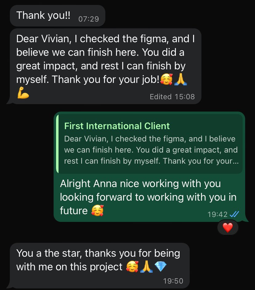 VivianChuk67172's tweet image. Got my first international client 🎉she is a designer but needed help with dashboard design 🥰saw my portfolio and asked for my price
I’m not here to make noise of my win but I’m here to celebrate my win I’m just 1 year into this field but see who is winning 😭