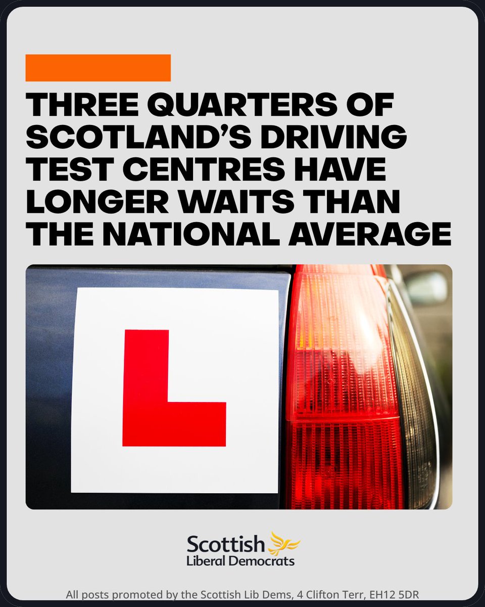scotlibdems's tweet photo. Learner drivers feel like they are being exploited.

Now you are not just being tested on your driving ability but the ability to beat bots and scammers to secure a driving test slot.

We need to see waiting times cut, particularly in Scotland where waits are longer than average. https://t.co/mFj6VBxTnA