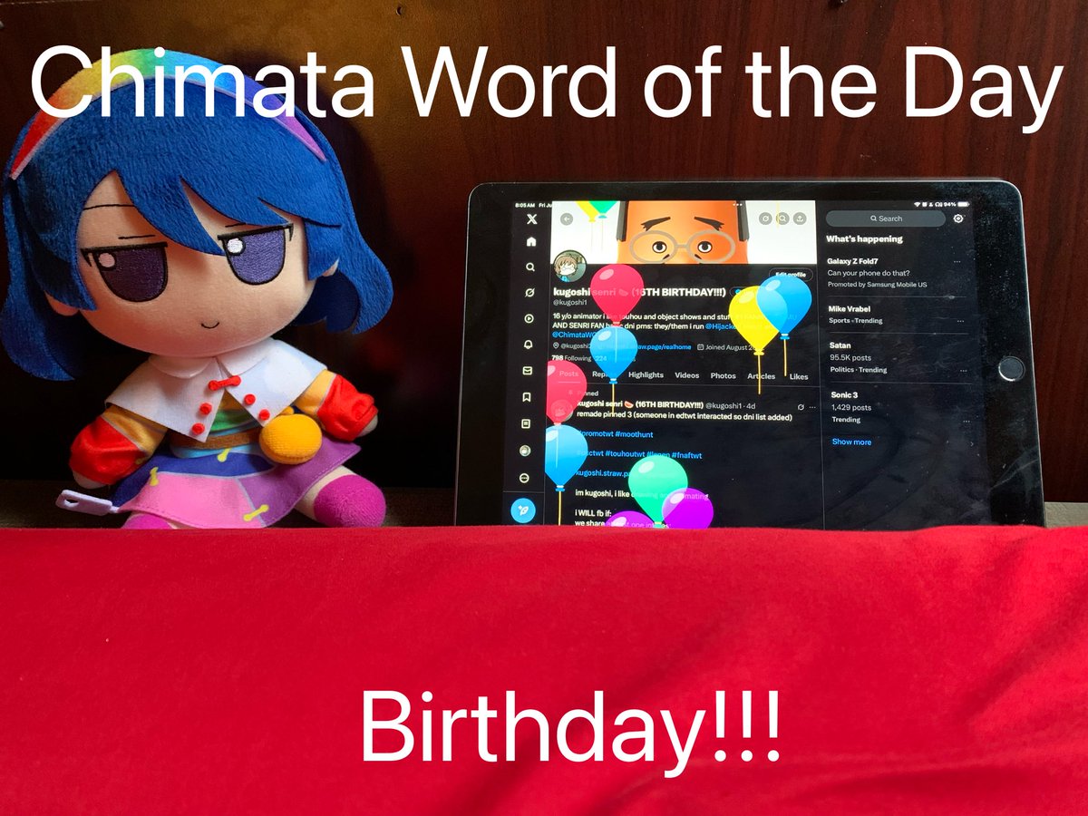 ChimataWOTD's tweet image. ITS MY 16TH BIRTHDAY TODAY!!!