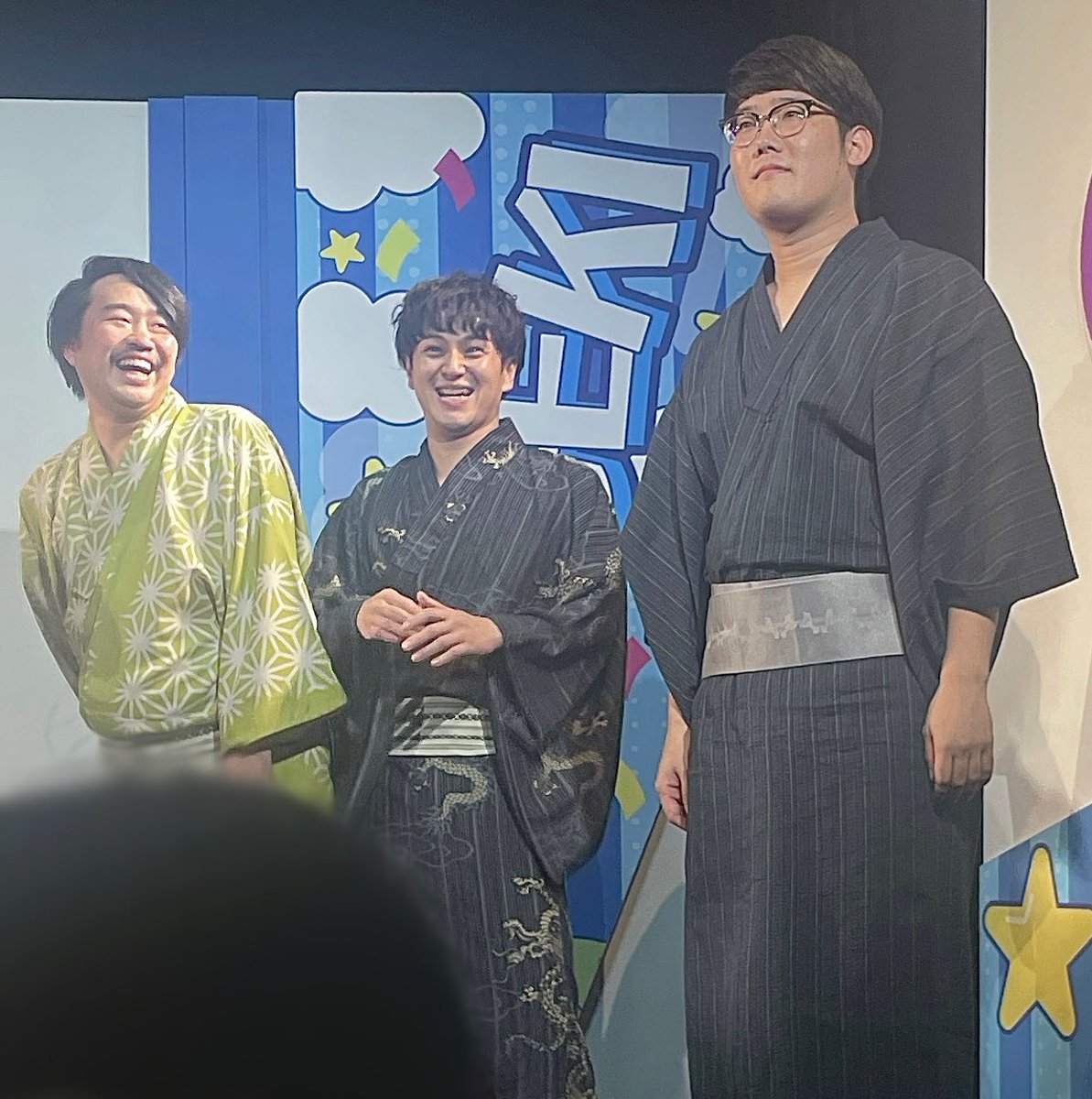 azukarishiranu's tweet photo. 浴衣寄席
ファイヤーサンダー予想通り渋めのお色でお似合いでした✨
確かに浴衣で違和感ないコント👏
﨑山さんが台詞多めのネタの時はどうしてもこてつさんの表情に注目してしまう〜
次回はオファー断りそうなので貴重な機会をありがとうございました https://t.co/ecANkSk2WQ