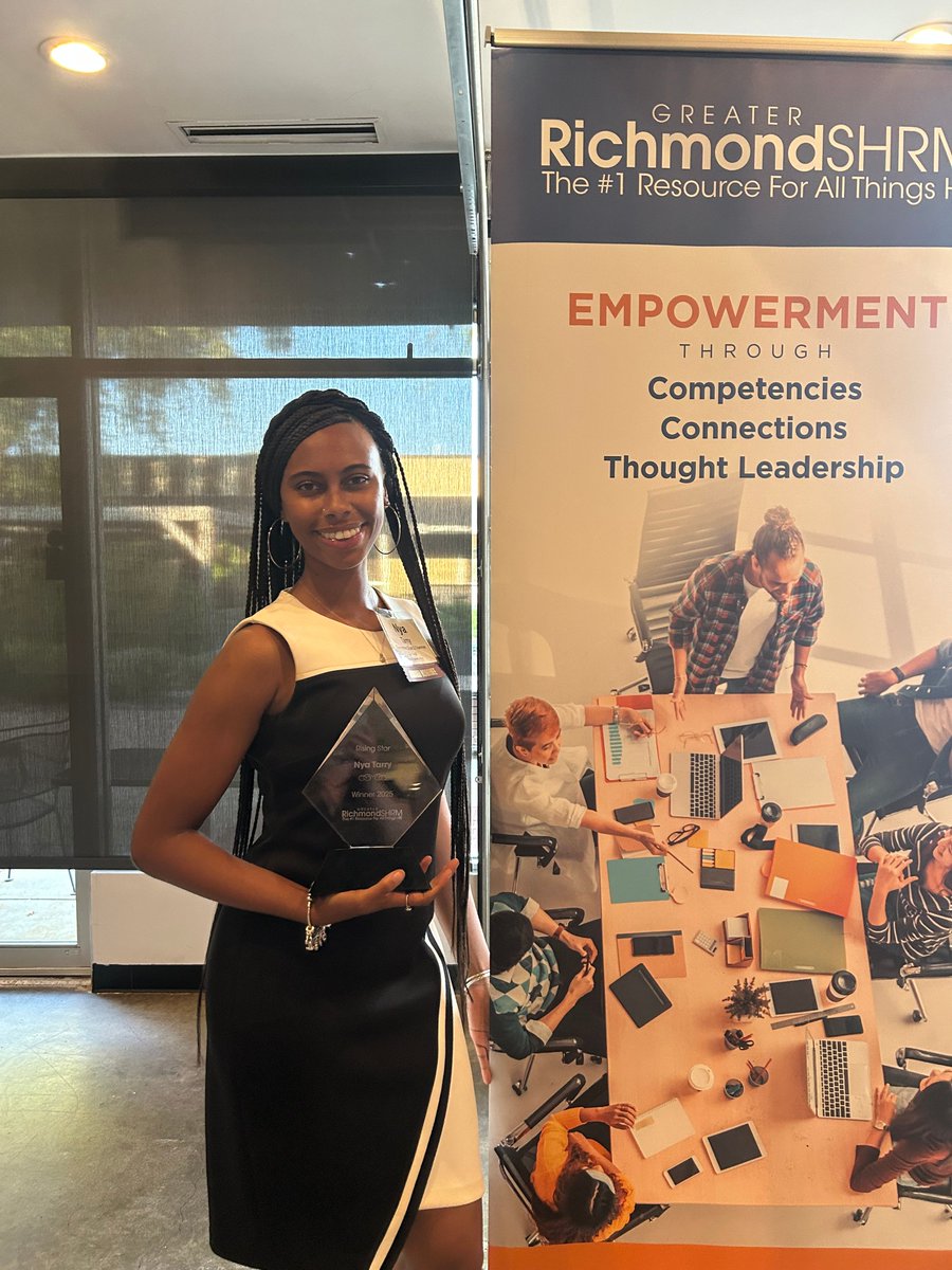 Congrats to our 2025 Rising Star Award winner: Nya Tarry, HR Generalist at Dominion Due Diligence Group!

In just a few years, Nya has led wellness &amp; intern programs, built inclusive pipelines, and driven innovation. A true rising star in HR!  #HR #RisingStar #RSHRM