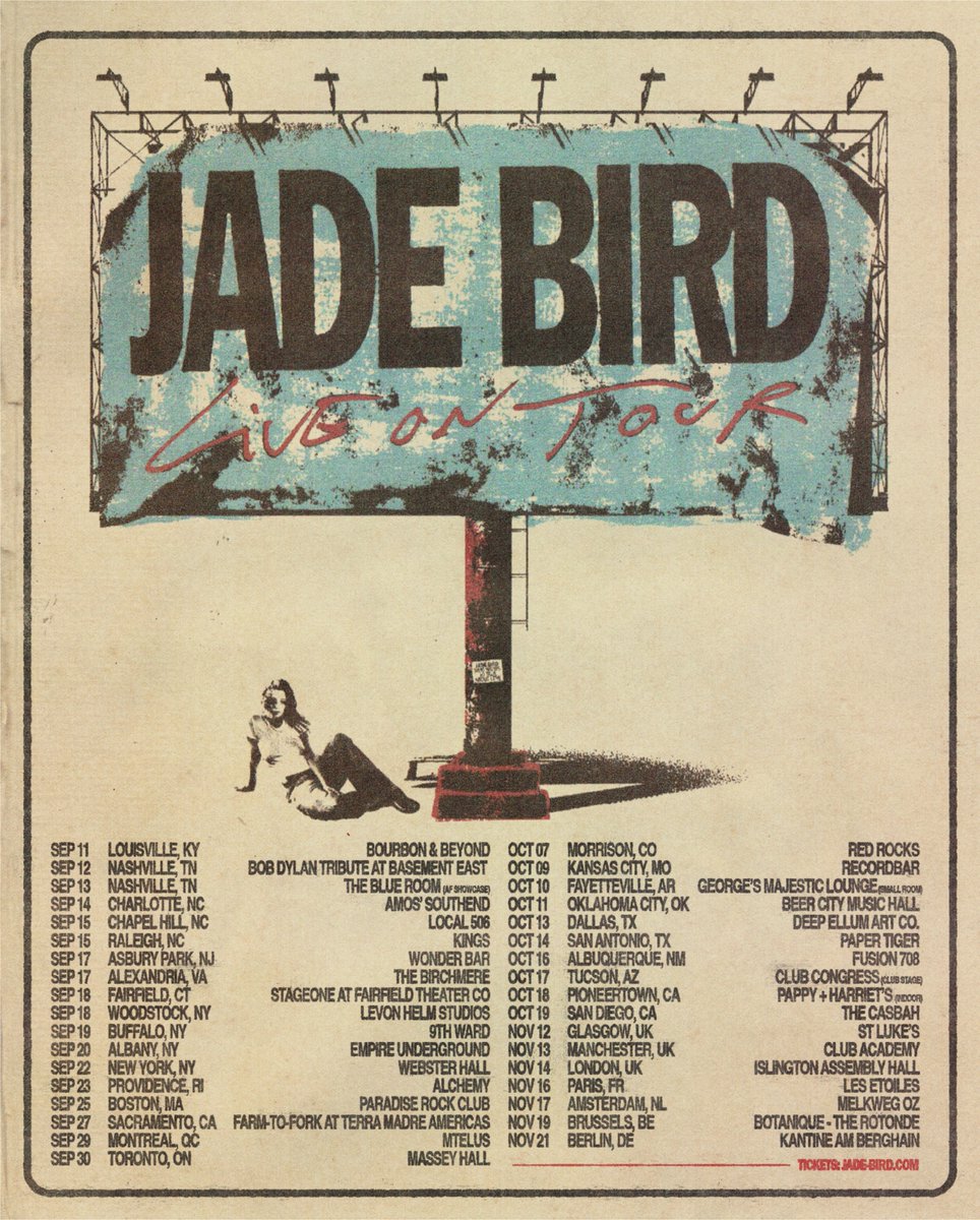 JadeBirdMusic's tweet image. Excited to announce I'm touring the US, EU and UK this fall playing songs off ‘Who Wants to Talk About Love?’ !❤️🩹🫂
Sign up at the link in my bio for artist presale code. Artist presale July 29, 10am local. General on sale July 31 at 10am local. Can’t wait to see you soon!!🫶