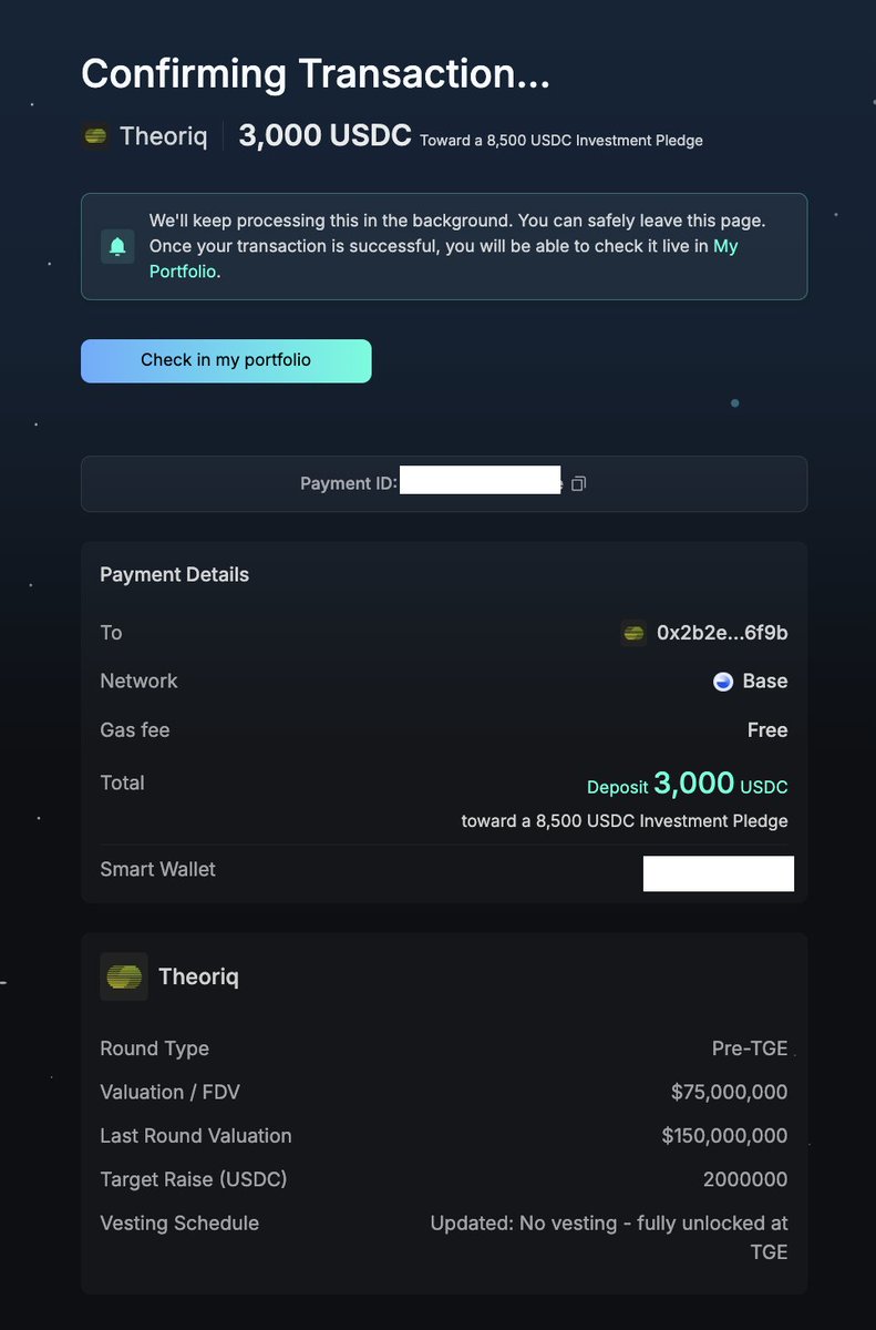 Cryptophileee's tweet image. UPD. Theoriq Sale
Just pledged 8,500 USDC in Theoriq ICO via Kaito Launchpad
Why did I decide to participate?
The team changed vesting! Now we have 100% TGE unlock!
• VCs invested at 30–50m FDV + cliffs
• ICO participants have 75m FDV + 100% unlock
