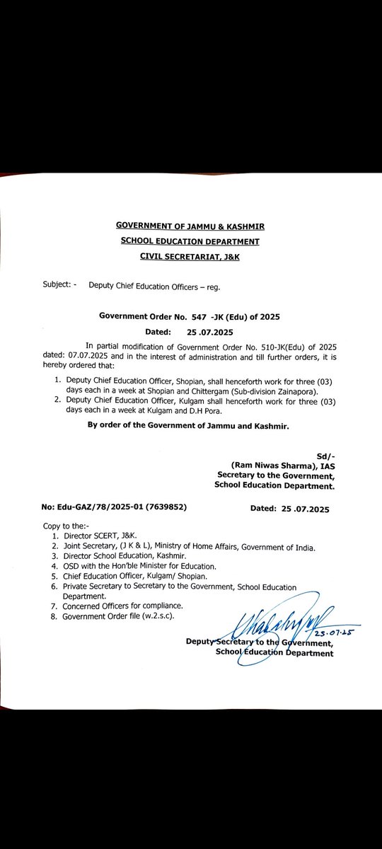 Congratulations to the people of Shopian and all members of the "All Party District Development Forum Shopian" for standing united.

Due to our collective efforts and overwhelming public support, the government has modified its earlier order.

I sincerely thank all those who
