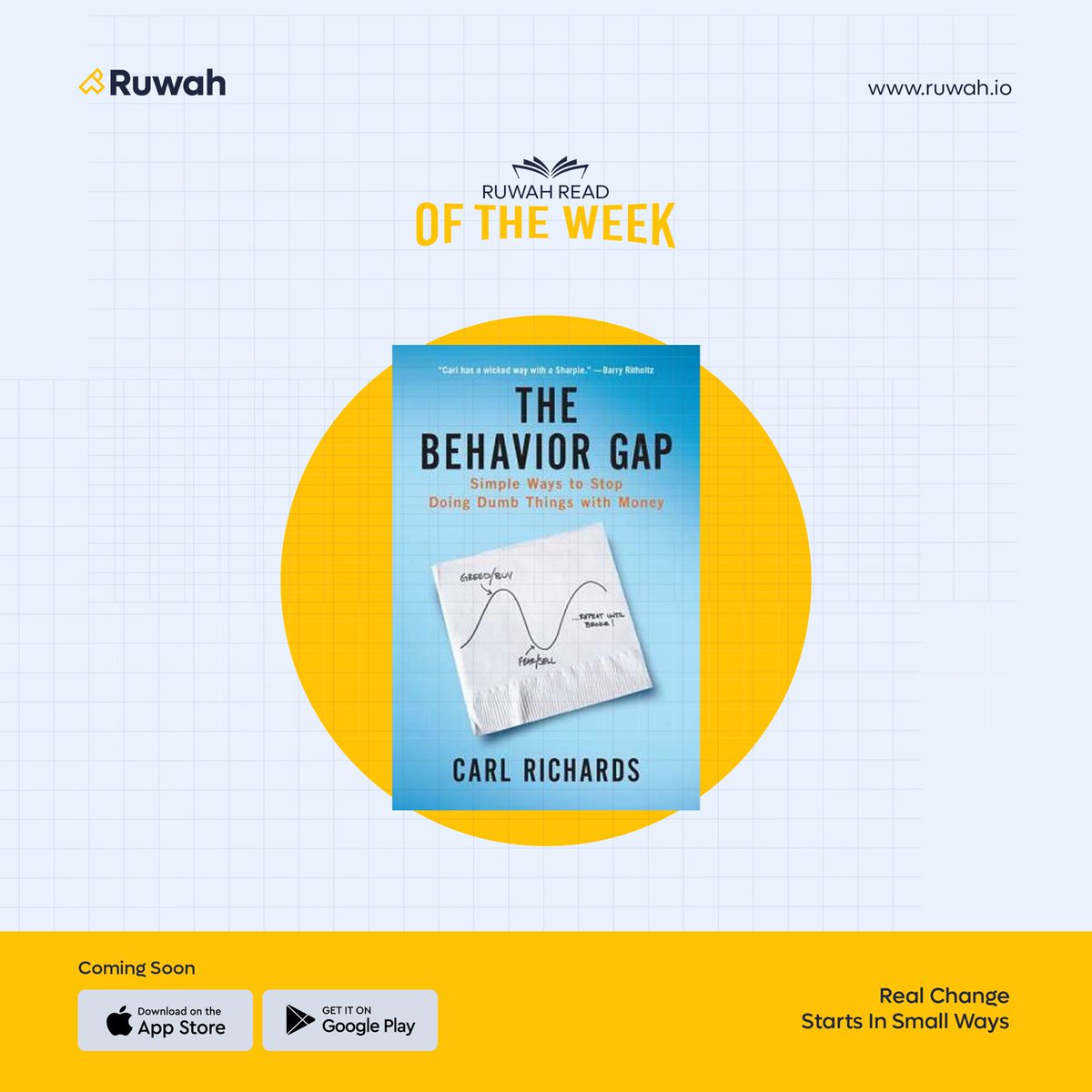 OfficialRuwah's tweet photo. On this week of #RuwahReads, we’re reviewing “The Behavior Gap” by Carl Richards — a brutally honest take on why we keep making bad money decisions even when we “know better.”

🧵⬇️ https://t.co/W9Z88pUSkc