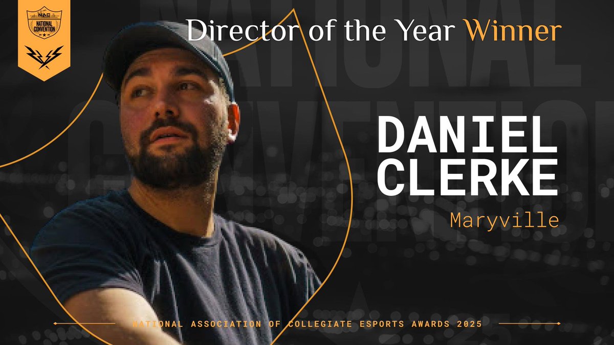NACEsports's tweet image. Inspiring us all to set the standards higher...
The 2025 Director of the Year Award goes to
@clerkie from @MaryvilleGG!
Congratulations!