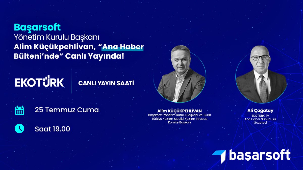 Yönetim Kurulu Başkanımız Alim Küçükpehlivan, bu akşam 19.00'da EkoTürk TV Ana Haber Bülteni'nde Ali Çağatay’ın konuğu oluyor. 📺✨
🔗ekoturk.com/canli-yayin/