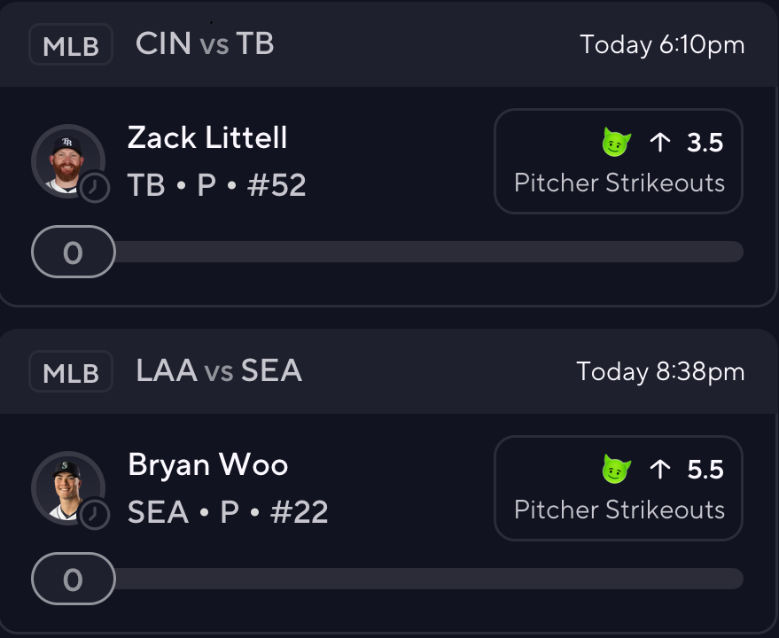 KonzLTCC's tweet photo. 👹 2 MAN SLIP OF THE DAY👹

Zack Littell vs Cin
- Over 80% L10 starts and 100% H2H
- The reds are 20th in Ks on the season

Bryan Woo vs LAA
- Over in 90% of L5 starts
- The Angels are 30th in Ks this season
- The Angels as a team have a collective BA of .205 and a 26% K rate

This should be a nice easy sweep, going with the goblins to avoid a potential push! Check out our discord linked in my bio!

#PrizePicks #MLB #BaseballProps #PrizePicksMLB #TCC #TheChefsChat #PrizePicksNBA #PrizePicksPOTD #POTD #PrizePicksProps #Props #PrizePicksToday #PrizePicksLocks #DFS #FreeProps #KonzLProps