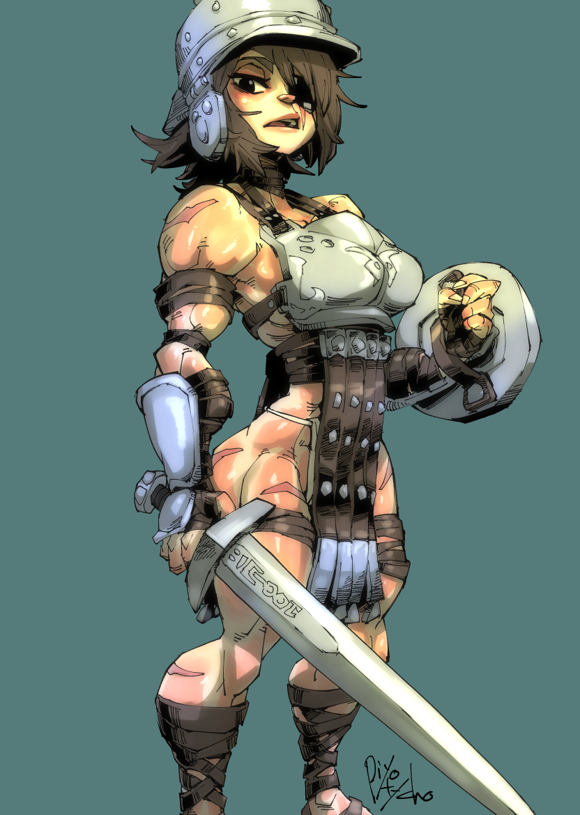 heidon's tweet image. Vittoria as a female gladiator for a commission on 2018