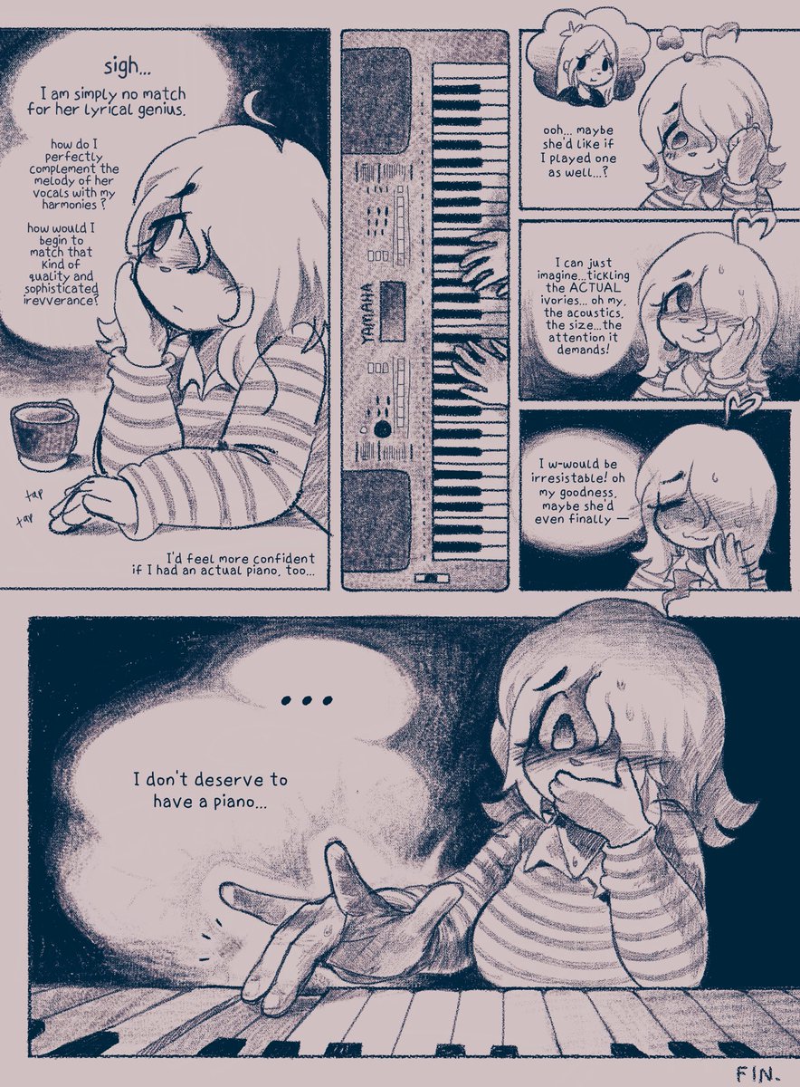 “strike a chord” (cw: suggestive) 
sequel to mouette’s comic, this time about the band’s keyboardist :>