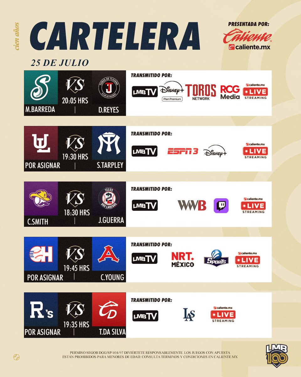 AlSonDeLaLVBP's tweet image. LIGA MEXICANA ⚾🇲🇽
Continúa la acción en tierra Azteca, con ustedes la Jornada de hoy viernes en la @LigaMexBeis 🇲🇽⚾
#AlSonDeLaLVBP ⚾🇻🇪 #LMB ⚾🇲🇽