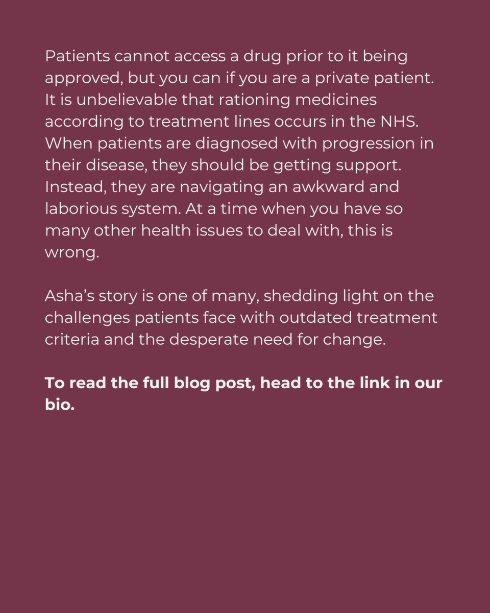 METUPUKorg's tweet photo. Asha Umrawsingh was a doctor and advocate who lived with Metastatic Breast Cancer for almost a decade. In this blog, written before her death in March 2024, she shares the challenges she faced accessing treatment due to outdated NHS guidelines.

Asha’s story powerfully highlights the injustice of treatment rationing, and the urgent need for more flexible, patient-centred care. Her words are a reminder that change is not only necessary - it’s long overdue.

Read the full blog post: https://t.co/aePIOOAu6V 

#METUPUK #MBCVoices #MetastaticBreastCancer #AccessToTreatment #PatientPerspective #Stage4NeedsMore #EquityInCare #SecondaryBreastCancer #MBCawareness #BusyLivingWithMets